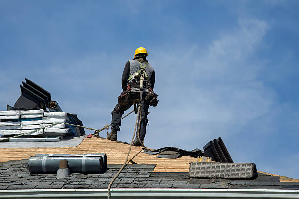 Professional Roofing technician working in Old Station, CA